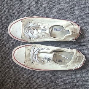 White Converse Shoreline Sneakers Size 8 Well Worn